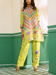 Multi Color Vasansi Silk Leheriya Co-ord Set