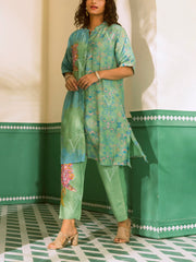 Green Vasansi Silk Printed Co-ord Set