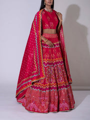 Magenta Pink Vasansi Silk Lehenga