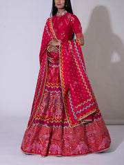 Magenta Pink Vasansi Silk Lehenga