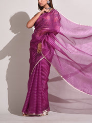 Purple Organza Saree