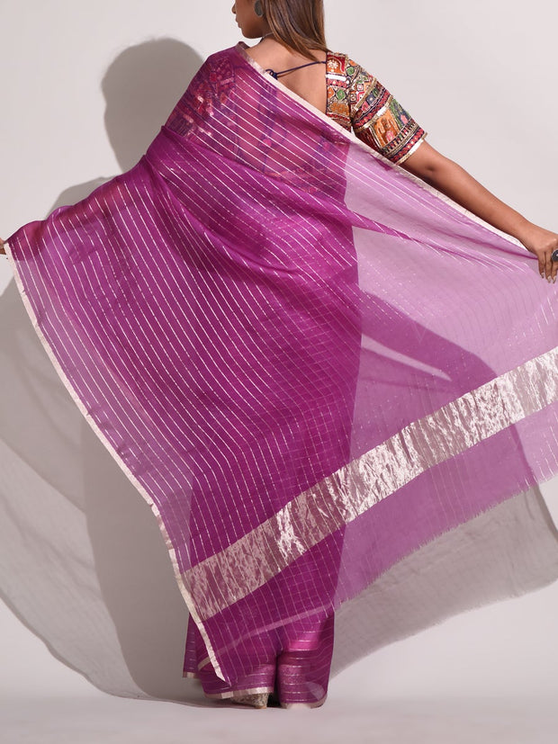 Purple Organza Saree