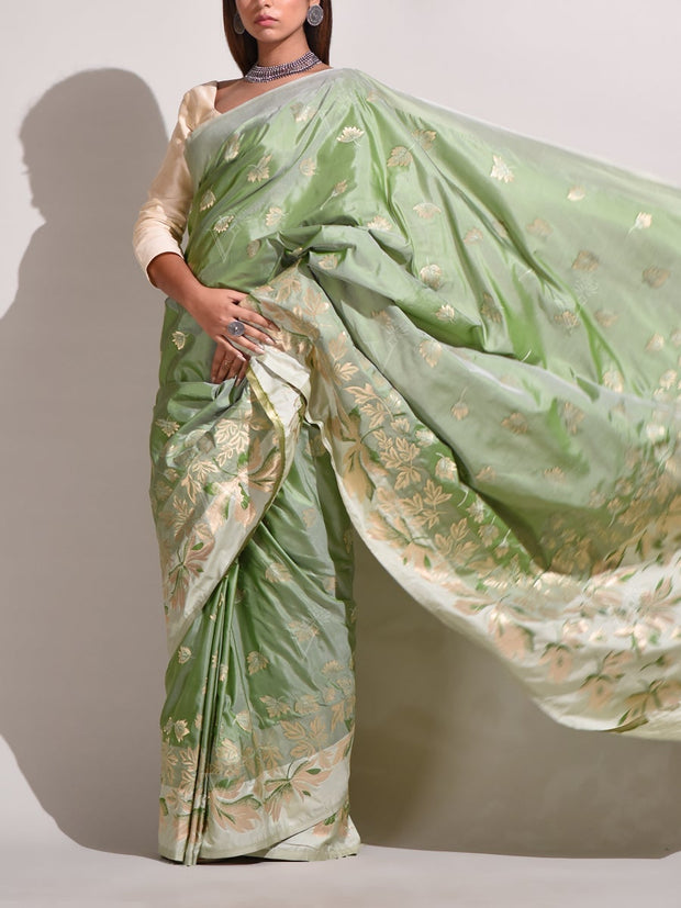 Green Banarasi Silk Saree