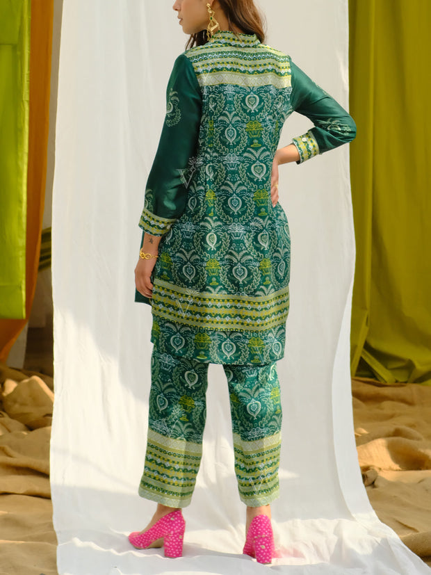 Pine Green Vasansi Silk Semi-Formal Set