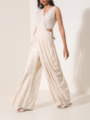 Ivory Pre-Draped Palazzo Set