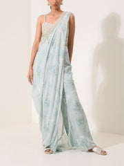 Ice Blue Draped Cocktail Dress