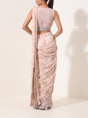 Peach Pre-Draped Cocktail Saree