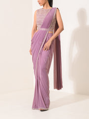 Lilac Pre-Draped Cocktail Saree