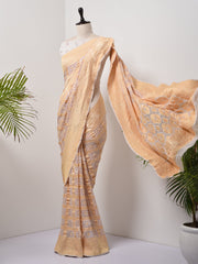 Off White  Bandhani Zari Saree