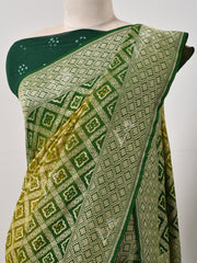 Green  Bandhani Zari Saree