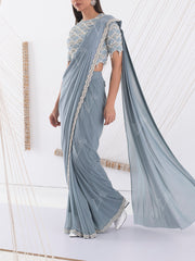 Grey Drape Saree