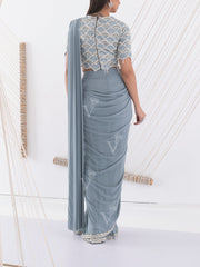 Grey Drape Saree