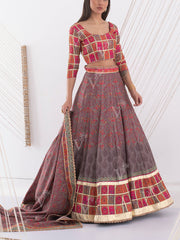 Brown Vasansi Silk Lehenga Set