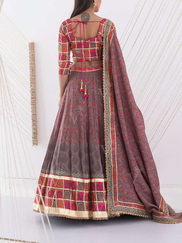 Brown Vasansi Silk Lehenga Set