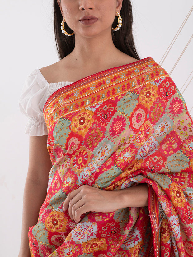 Multi Color Vasansi Silk Highlighted Saree