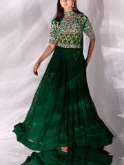 Green Georgette Gown