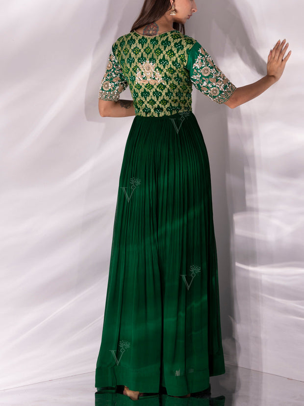 Green Georgette Gown