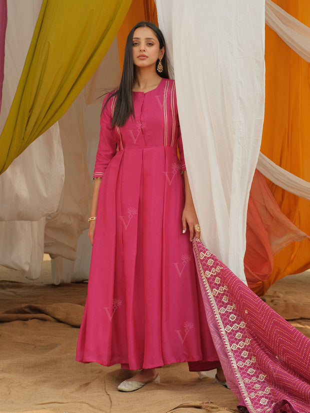 Pink Bemberg Silk Suit Set