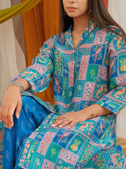 Blue Vasansi Silk Printed Co-ord Set