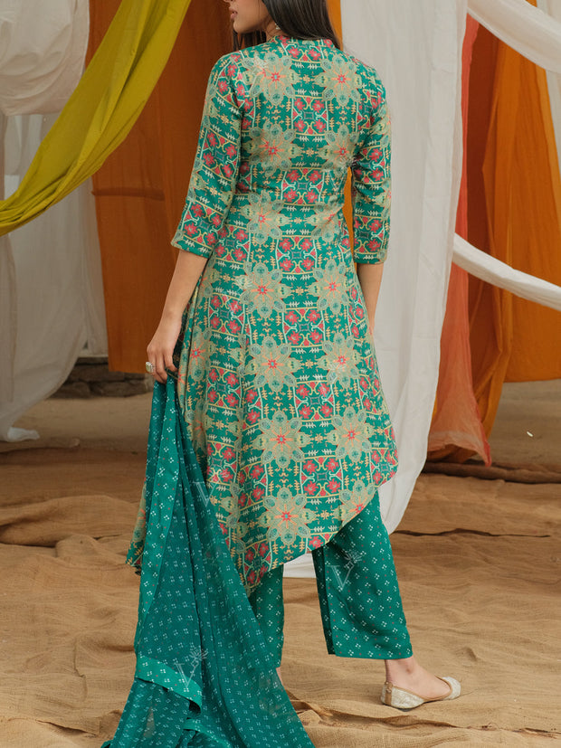 Green Vasansi Silk Salwar Suit