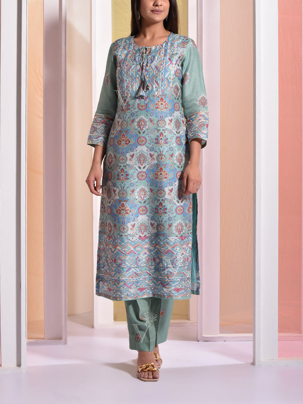 Ice Blue Vasansi Silk Kurta Set