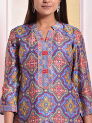 Blue Vasansi Silk Kurta Set