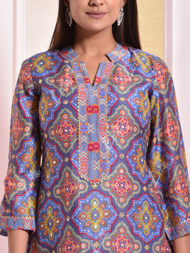 Blue Vasansi Silk Kurta Set