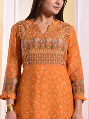 Mustard Vasansi Silk Kurta Set