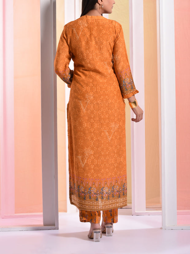 Mustard Vasansi Silk Kurta Set