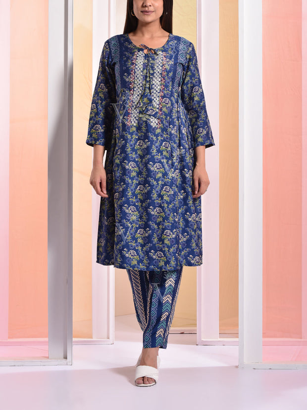 Deep Blue Vasansi Silk Kurta Set