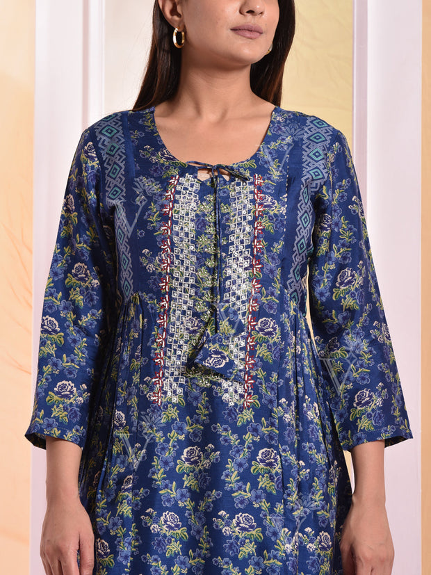 Deep Blue Vasansi Silk Kurta Set