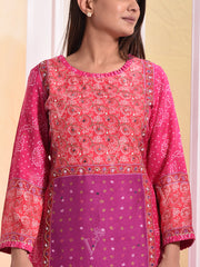 Coral Pink Vasansi Silk Suit Set