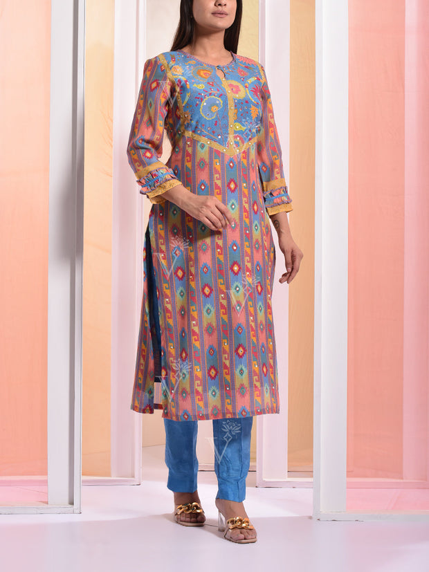 Multi Color Vasansi Silk Suit Set