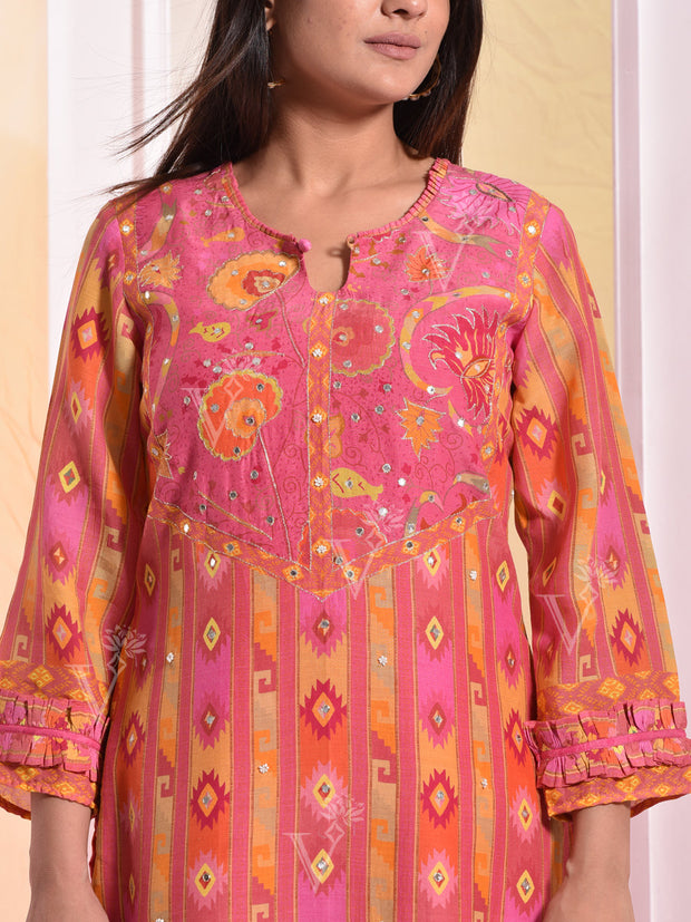 Pink Vasansi Silk Suit Set