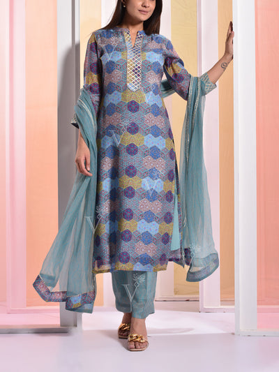 Blue Vasansi Silk Suit Set