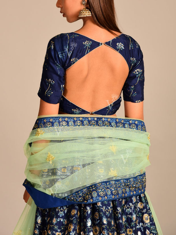 Blue Vasansi Silk Lehenga Set