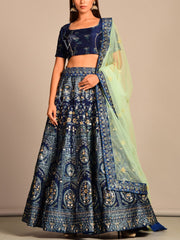 Blue Vasansi Silk Lehenga Set