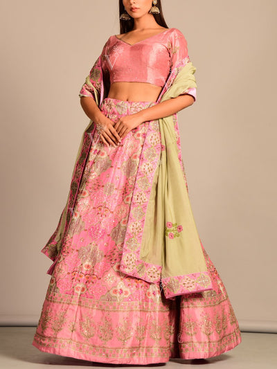 Pink Vasansi Silk Lehenga Set