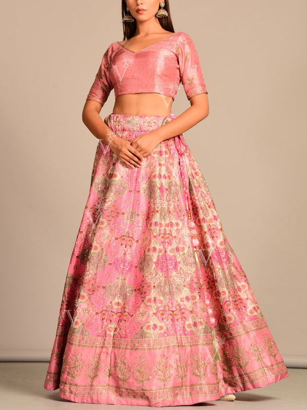 Pink Vasansi Silk Lehenga Set