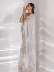 Light Grey Organza Saree