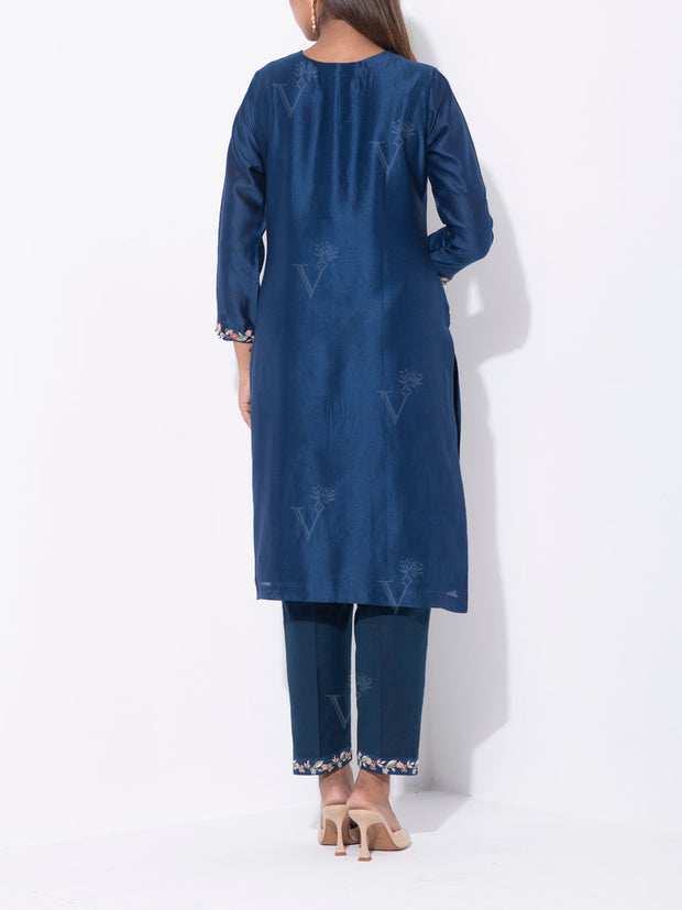 Midnight Blue Chanderi Kurta Set