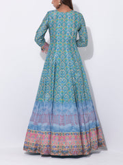 Blue Vasansi Silk Anarkali Gown