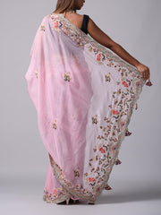 Pink Georgette Saree