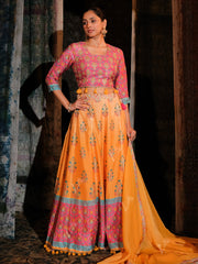 Orange Ombre Vasansi Silk Lehenga Set