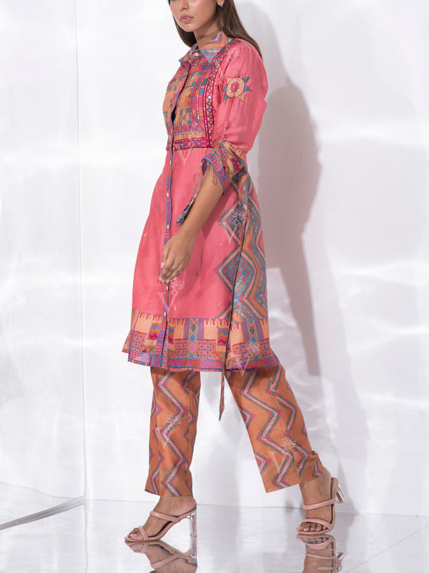 Onion Pink Vasansi Silk Co-ord Set