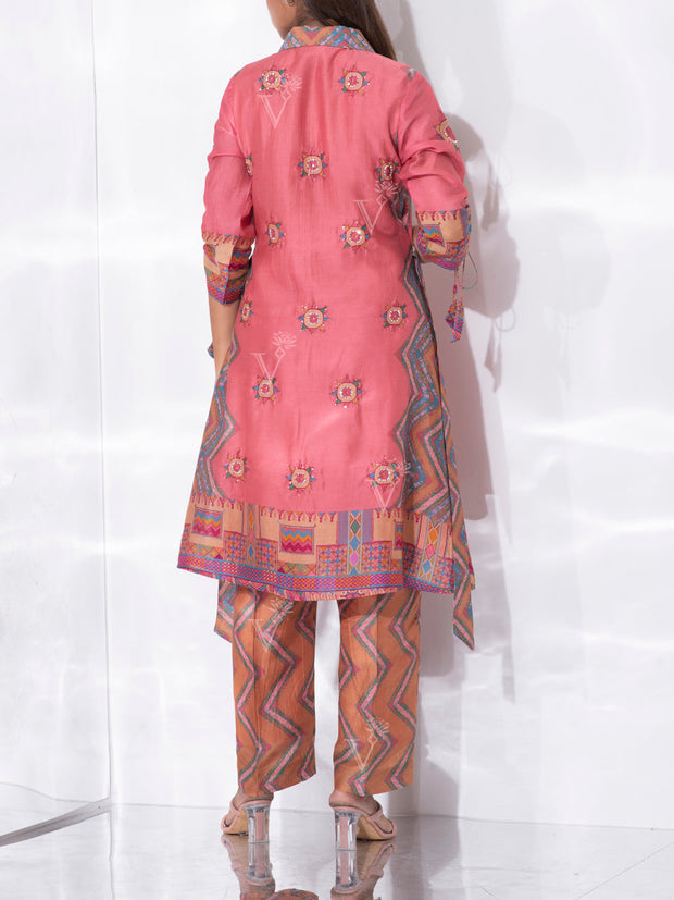 Onion Pink Vasansi Silk Co-ord Set