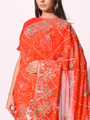 Orange Pure Georgette Saree