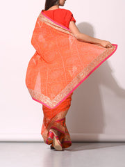 Orange Pure Georgette Saree