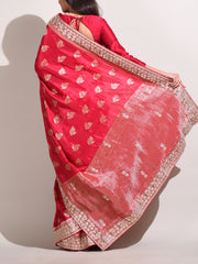 Red Dola Silk Banarasi Saree