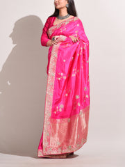 Pink Dola Silk Banarasi Saree